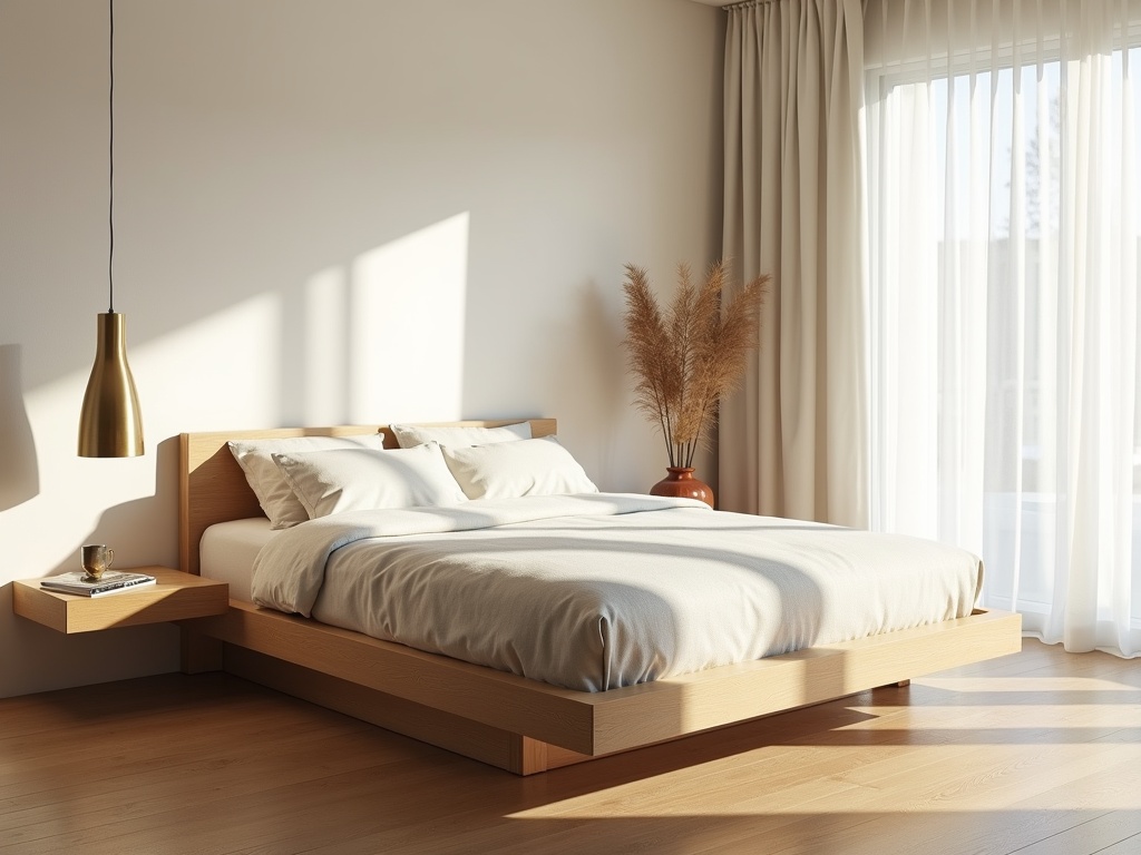 Quarto principal em creme e carvalho — Lisboa